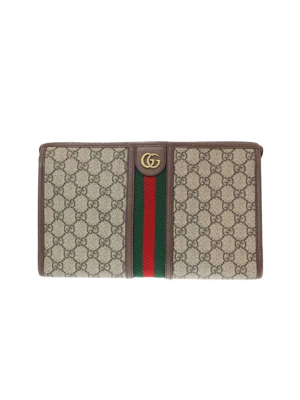 Gucci Ophidia GG Supreme Clutch Brown
